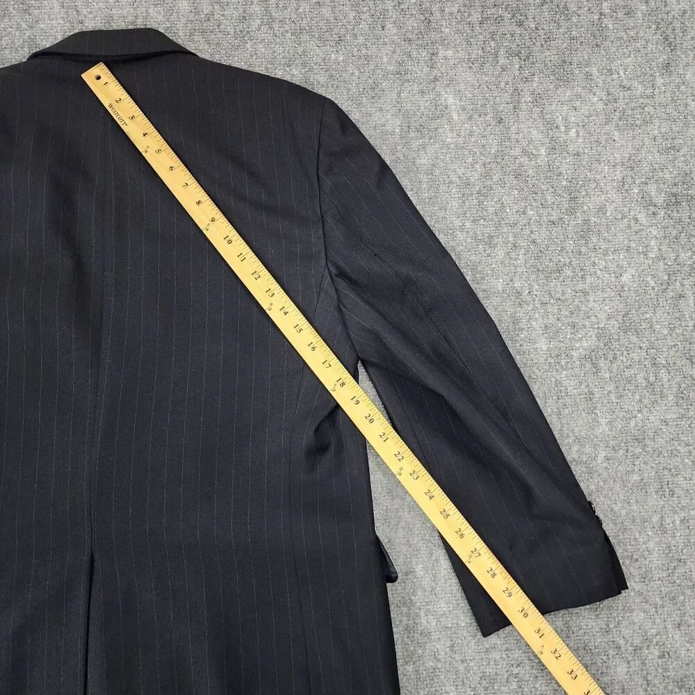 Brooks Brothers Blazer Mens 45 Reg Black Pinstripe Wool Cashmere Italy Sport